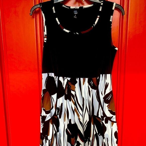 Saint Tropez West Sleeveless Dress in Black/Brown w/ Pockets Size 8 - New Condit - Picture 1 of 5